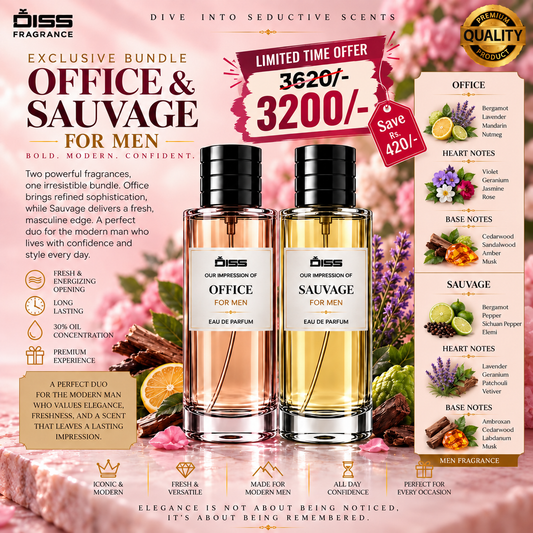 💼 Most Loved Men’s Bundle✨
(Sauvage 🌿 + Office For Men 🌟)